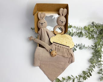 Set de regalo para bebé color topo, cesta para bebé, set de regalo para recién nacido, regalo para baby shower, regalo para recién nacido, regalo para bebé de género neutro, regalo para recién nacido