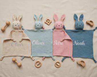 Mantita de apego personalizada para bebé, manta de seguridad bordada, nombre personalizado, mantita de apego unisex para bebé, regalo para recién nacido, regalo para bebé con nombre
