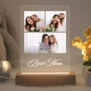 Peronalized Photo Night Light, Mother Day Gift, Mom Gift from Daughter, Birthday Gift for Mom, Best Mum Ever, Family Gift, Gift for Grandma