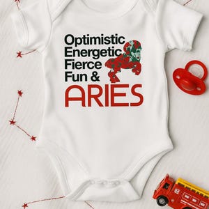 Body para bebé Aries: 100% algodón. Regalo ideal para recién nacidos.