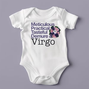 Astrologie babyverjaardagscadeau, maagd peuterromper, nauwkeurig, praktisch, smaakvol, ingetogen | Augustus september |Katoen | Mouwoptie: