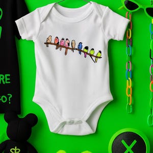 Billie Birds of A Feather  Baby Bodysuit: Edgy Pop Fashion Infant Outfit