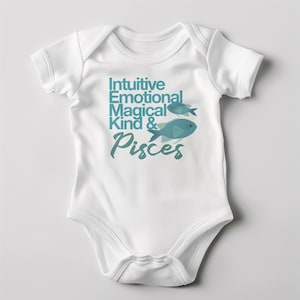 Pisces Baby Bodysuit: 100% Cotton Astrology Newborn Gift