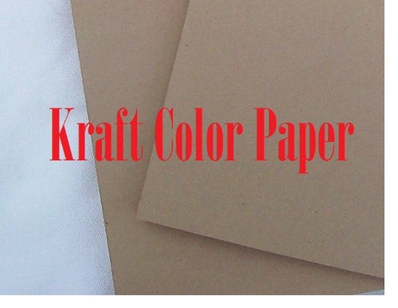 May include: Kraft Colour Paper, a close-up of two sheets of paper, one white and one brown.