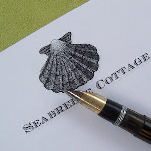 Sea Shell Nautical Personalized Notepad, Ocean Beach Custom Note Pad, Clam Seashell Hostess Gift, 150 sheet X-Large, Stationery Cottage