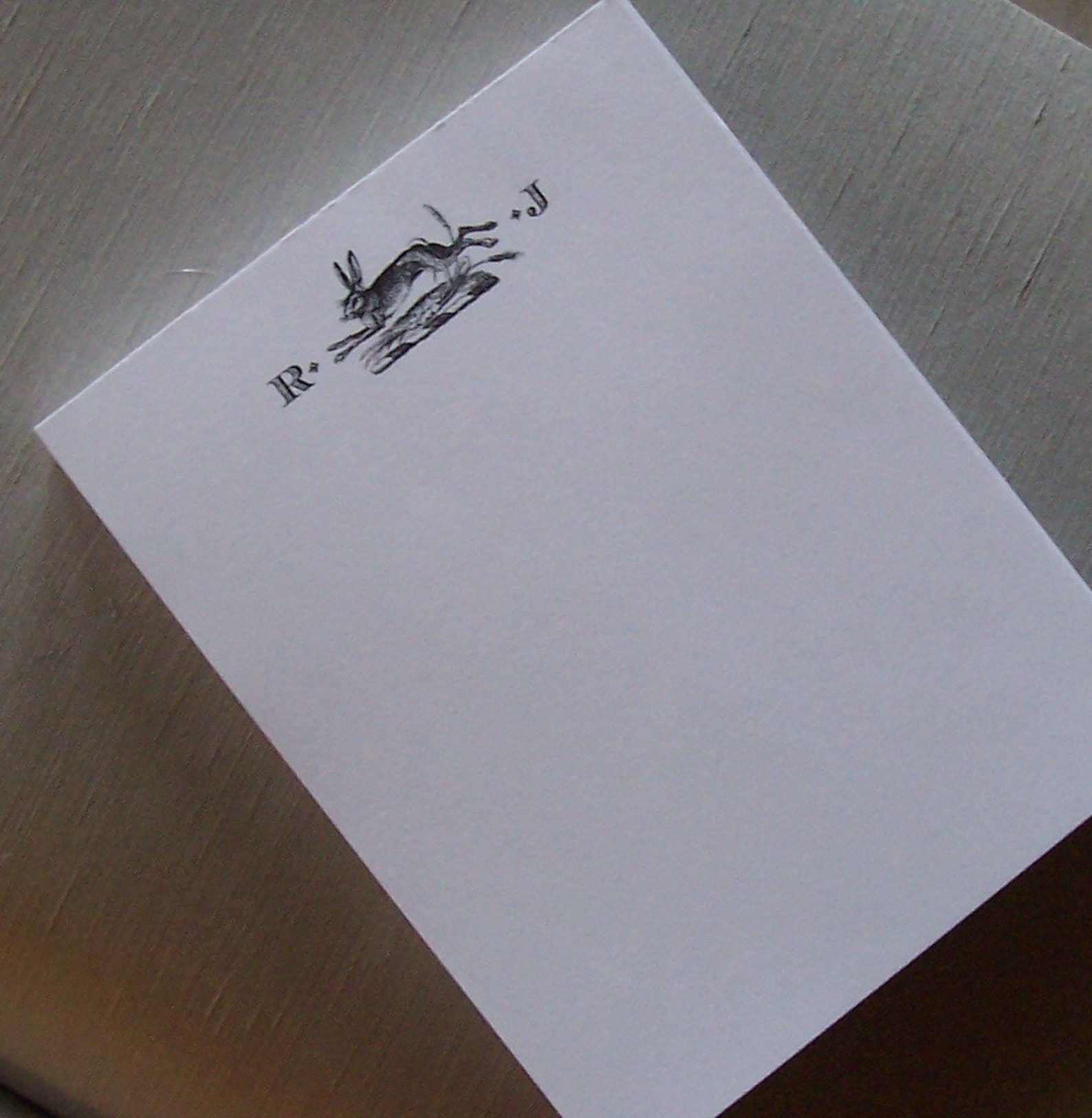 Bunny Rabbit Personalized Notepad Bunny Monogrammed Hare Note - Etsy