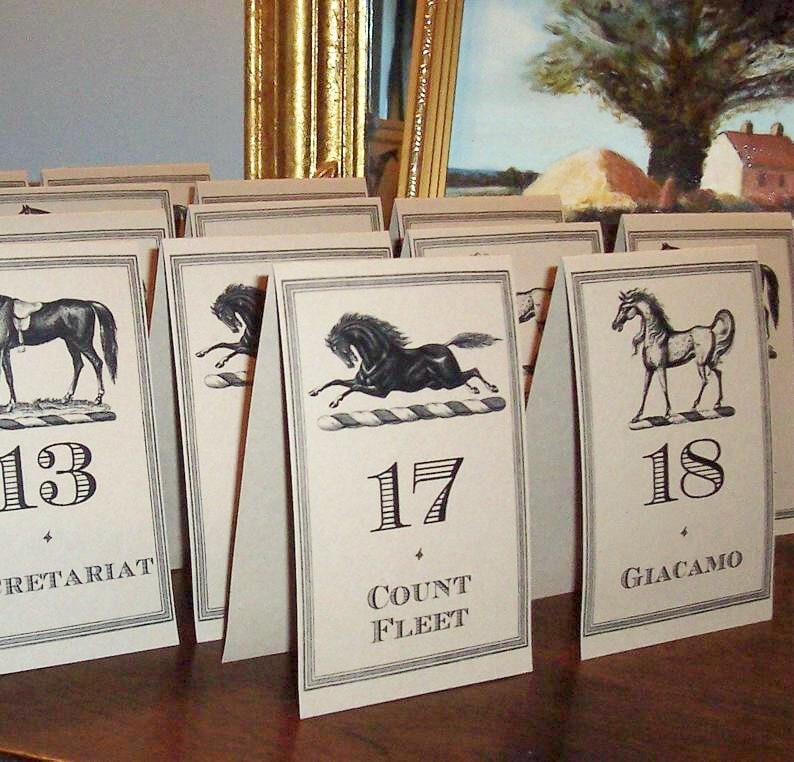 Equestrian Kentucky Derby Winners and Numbers Horse Race Table Etsy