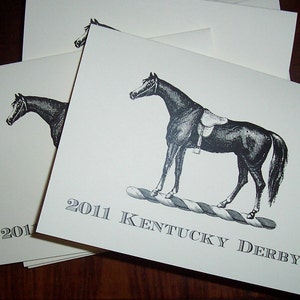 Equestrian Horse Personalized Note Cards, Horse Stationery Notecards, 10 Derby Monogrammed English Saddle Hunt Riding Stationery, HappyHound image 2