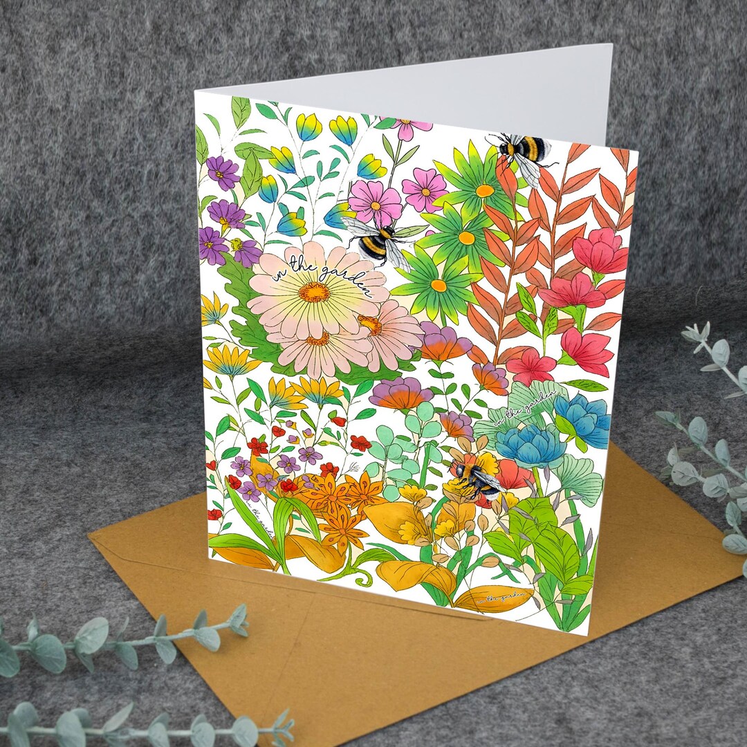 Floral Card, Botanical Greeting Card, Watercolor Flower Card, Nature ...
