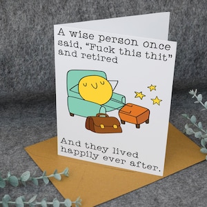 Funny Expletive Greeting Card For Retirement, Sarcastic Retirement Card For Boss or Coworker, Office Retirement Greeting, Rude Leaving Card