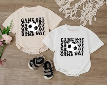 Game Day Bodysuit, Football Baby Romper, Boy Soccer Outfit, Cute Kid Shirt, Retro Soccer Jumpsuit, Baby Baseball Outfit, Football Game Day
