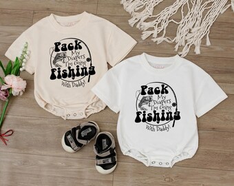Fishing Baby Romper, Daddy and Me Outfit, Baby Fishing Bodysuit, Outdoor Baby Clothes, Newborn Gift, Cute Baby Boy Outfit, Baby Shower Gift