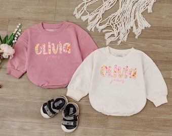 Personalized First + Middle Name Baby Girl Outfit, Custom baby Romper, Baby Shower Gift, Baby Girl Clothes, Newborn Gifts, Baby Girl Outfits