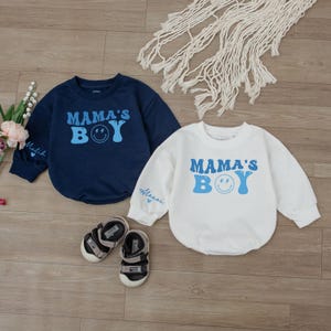 Mama&#39;s Boy Bubble Romper Long Sleeve, Mama&#39;s Boy Shirt, Baby Boy Outfit, Gift For Baby Boy, Baby Boy Clothes, Mother Day, Coming Home Outfit