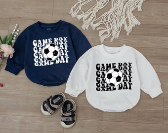 Game Day Bodysuit, Football Baby Romper, Boy Soccer Outfit, Cute Kid Shirt, Retro Soccer Jumpsuit, Baby Baseball Outfit, Football Game Day