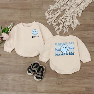 Custom Mama&#39;s Boy Baby Bubble Romper, Baby Newborn Outfit, Cute Baby bodysuit, Mothers Day Gift, Mom Gifts, Baby Shower Gift, Kid clothes