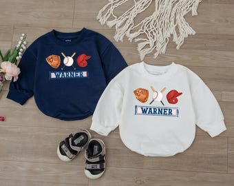 Custom Game Day Bodysuit, Game Day Baseball Romper, Girls Baseball Outfit, Baby One Piece, Retro Baseball Jumpsuit, Baby Baseball Outfit