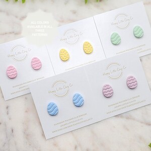 Pastelkleurige paaseierenklei oorknopjes | Schattige paas-lente-oorbellen | Heldere konijn-sieraden | Grappig paascadeau | Handgemaakt