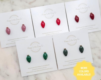 Christmas Lights Polymer Clay Stud Earrings | Cute Christmas Earrings | Festive Winter Christmas Party Clay Stud Earrings | Handmade