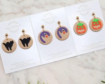 Spooky Halloween Sugar Cookie Clay Dangle Earrings | Cute Halloween Earrings | Fun Mini Food Earrings | Unique Foodie Gift | Handmade