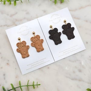 Teddy Grahams Cracker Dangle Earrings | Handcrafted Polymer Clay Earrings | Fun Novelty Miniature Snack Food Jewelry | Food Lover Gift