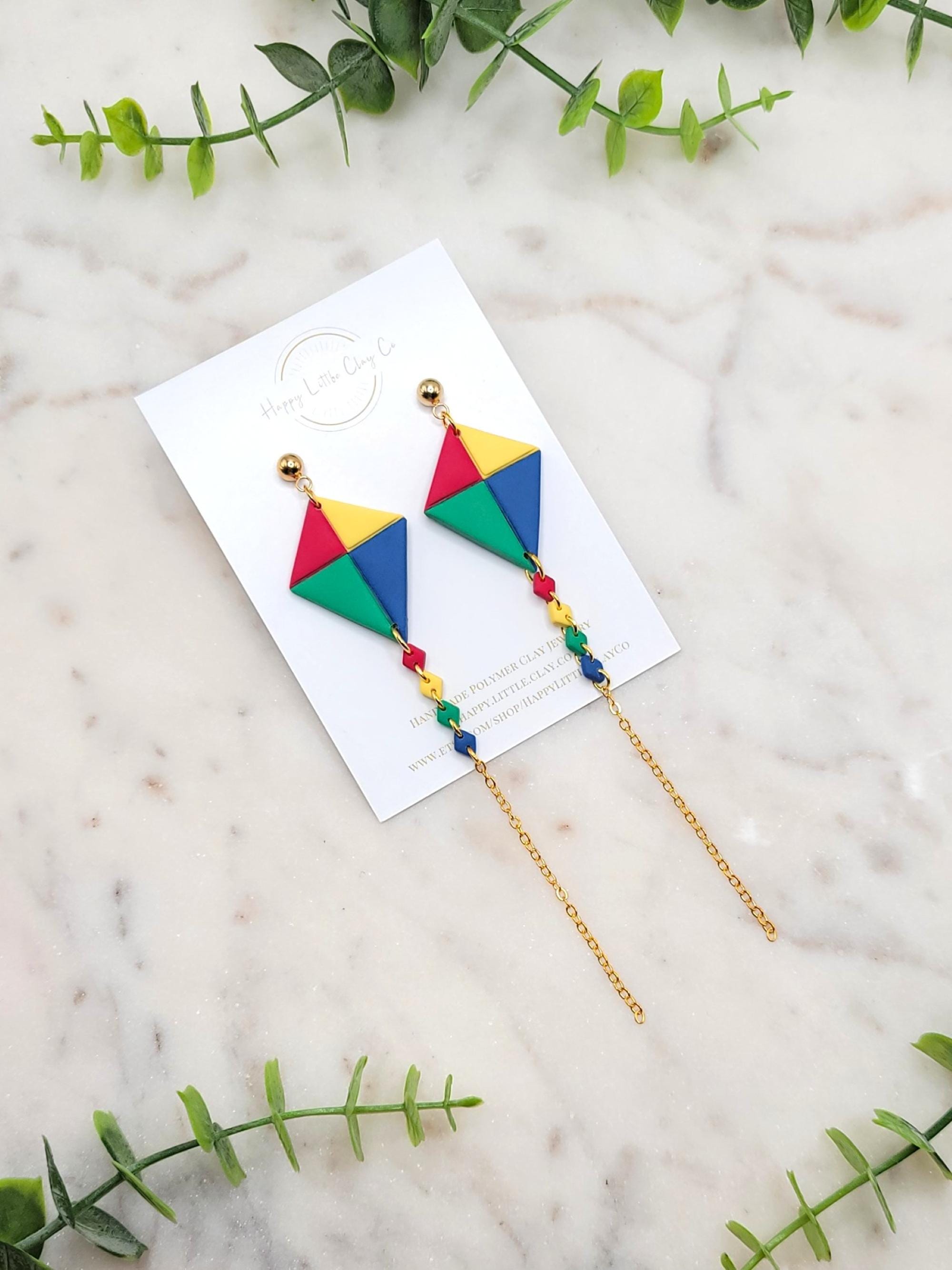Kite Clay Dangle Earrings