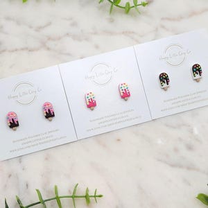 Sprinkle Ice Cream Bar Clay Stud Earrings | Cute Summer Earrings | Fun Novelty Miniature Snack Food Jewelry | Food Lover Gift | Handmade