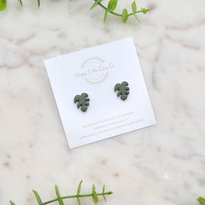Monstera Leaf Clay Stud Earrings | Cute Summer Earrings | Tropical Plant Earrings | Plant Lover Gift | Island Beach Jewelry | Handmade