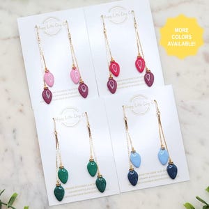 Christmas Lights Clay Dangle Earrings | Cute Christmas Earrings | Fun Holiday Earrings | Winter Earrings | Christmas Gift | Handmade