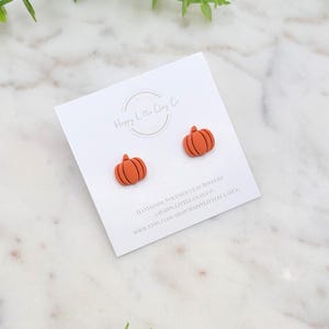 Pumpkin Polymer Clay Stud Earrings | Cute Fall Clay Earrings | Fall Autumn Thanksgiving Pumpkin Clay Stud Earrings | Handmade