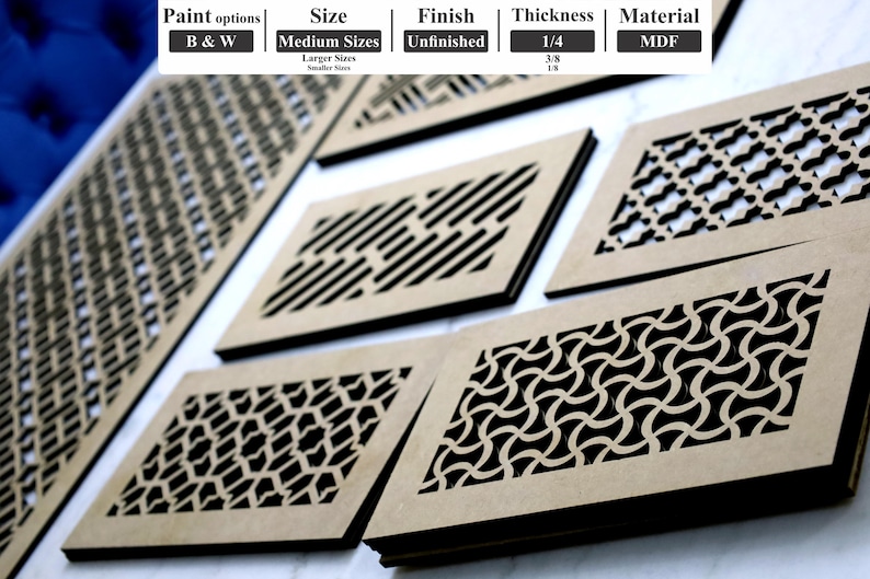 Vent Panel Patterns MDF Vent Cover, Custom Wall & Ceiling Air Return - Etsy