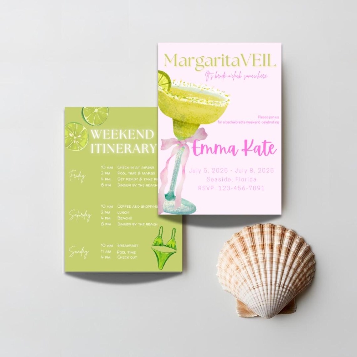 Bachelorette Itinerary Canva Template - Margaritaveil Theme - Editable ...