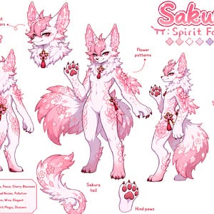 Ficha de personaje furry personalizada / Diseño de referencia de fursona antropomórfica (digital)
