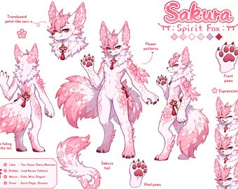 Custom Furry Character Sheet | Anthro Fursona Reference Design (Digital)