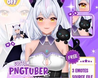 Avatar personalizado de PNGtuber: Modelo chibi que habla y parpadea para streamers