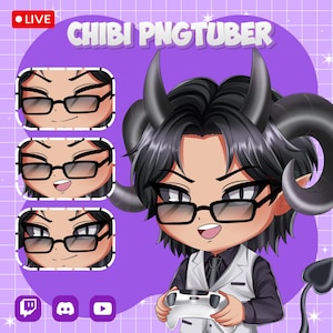 Comissão personalizada de PNGTuber Chibi, Avatar fofo de PNGTuber Chibi, PNG de modelo para streaming, Presente Kawaii para VTuber