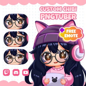 Avatar Chibi PNGTuber PERSONALIZADO, Comisión PNGTuber, Modelo de avatar de transmisión lindo, Modelo PNG personalizado, Regalo PNGTuber Kawaii