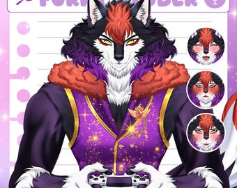 Harig VTuber-personage | Aangepast antro-kunstwerk | Digitaal avatarontwerp | Gepersonaliseerd streamingportret | VTuber-modelcommissie