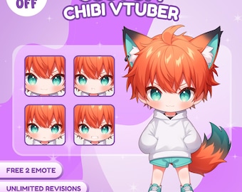 Custom Chibi Vtuber Model Commission | Chibi Vtuber Model, Chibi Character Male, Chibi Live2D, Chibi Art, Chibi Vtuber, Chibi Vtuber Kawaii