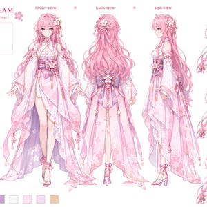 Custom Character Sheet Commission | Anime Reference Sheet, OC Art, VTuber Character Design