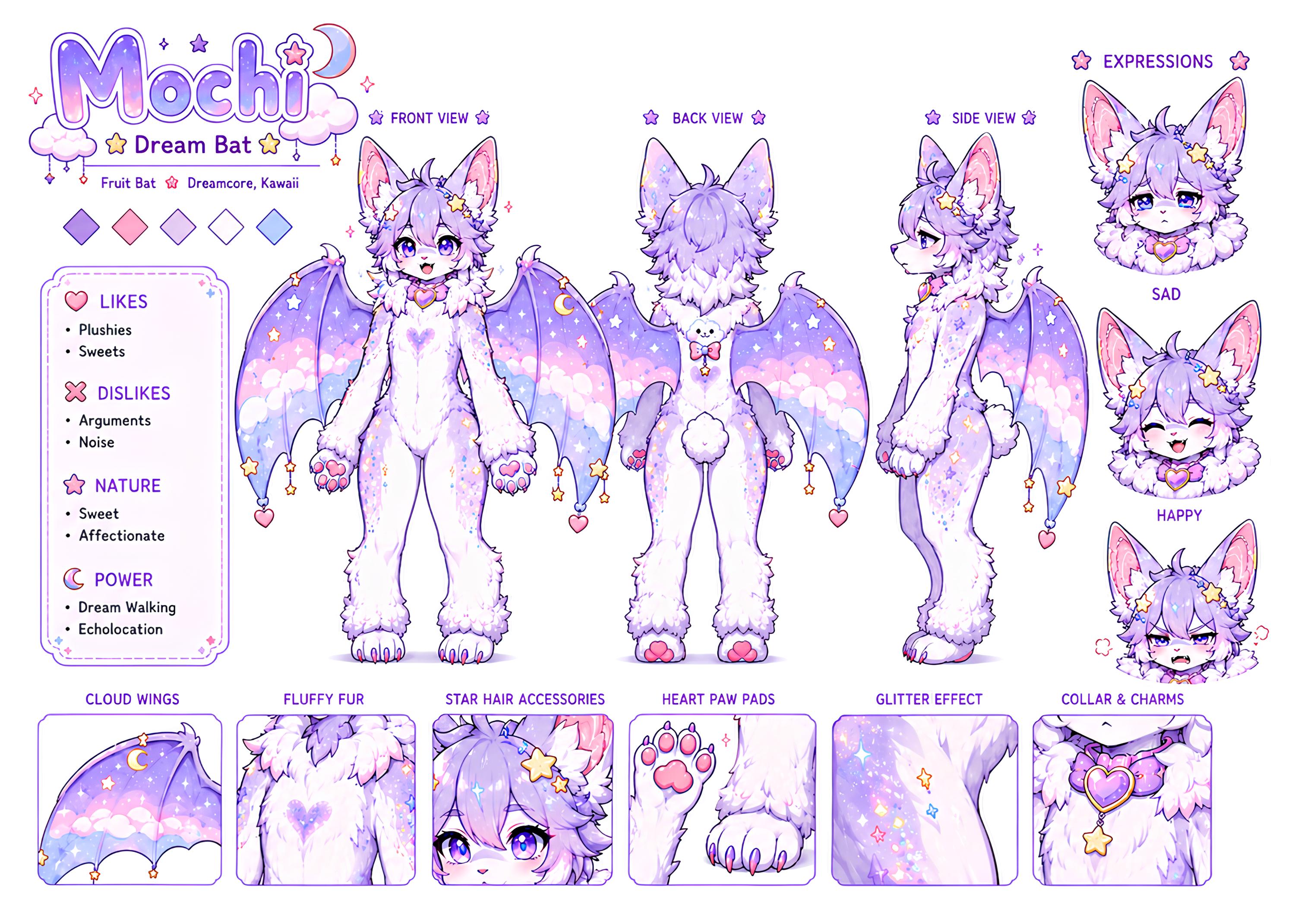 Custom Furry Character Sheet | Anthro Fursona Reference Design (digital ...
