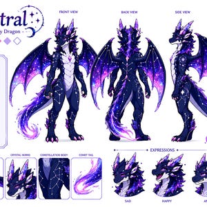 Hoja de referencia de fursona personalizada / Hoja de personaje furry / Encargo de arte furry antropomórfico / Hoja de referencia digital de cuerpo completo