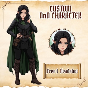 Custom DND Character | DnD Character Commission, DnD Character Portrait, DnD Character Sheet, DnD Gifts, Dungeons and Dragons, DnD Dice, DnD