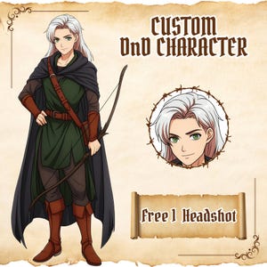 Custom DND Character | DnD Character Portrait, DnD Character Commission, DnD Character Sheet, Dungeons and Dragons, DnD Gifts, DnD Dice, DnD