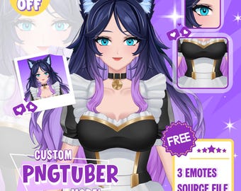 Encargo personalizado de PNGtuber: Avatar parlante parpadeante para Twitch y VTubers