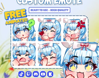 Custom Animated Chibi Emotes for Twitch & Discord | Chibi Anime Streamer Graphics