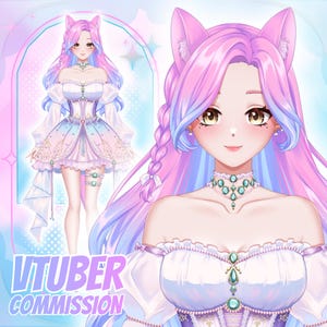 Modelo VTuber Live2D personalizado: personaje de cuerpo completo estilo anime para streaming
