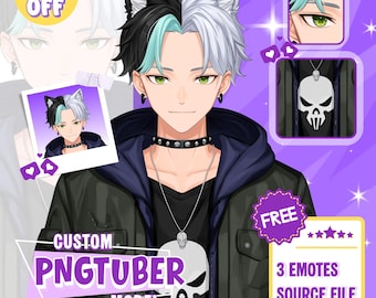 Avatar PNGtuber: modello VTuber personalizzato che parla e ammicca.