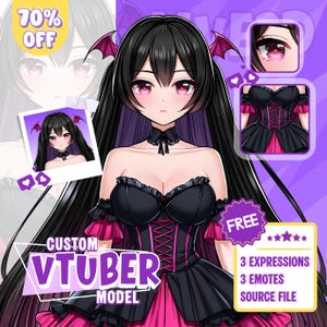 Custom VTuber Live2D Model: Anime Style Full Body Character for Streaming
