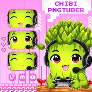 Chibi PNGtuber commission in clean, ready to use streamer format